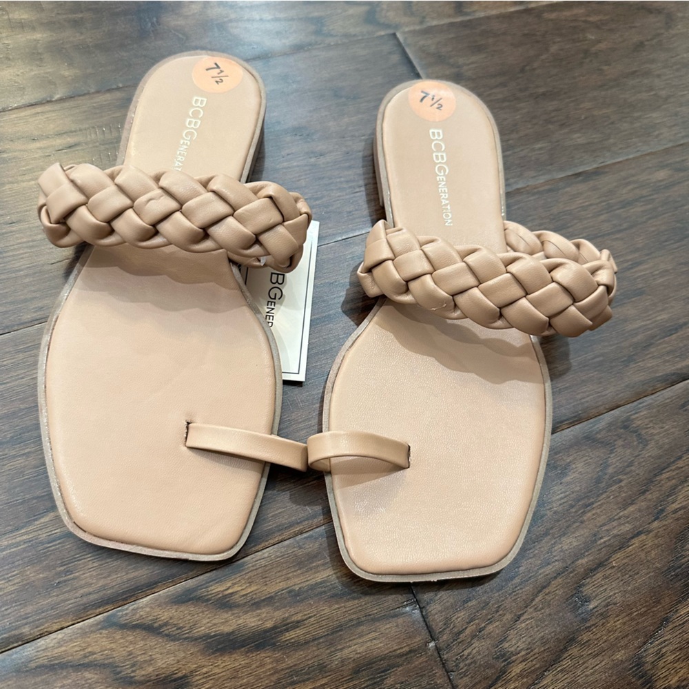 NWT Nude BCBGeneration braided strap  Sandals 7.5